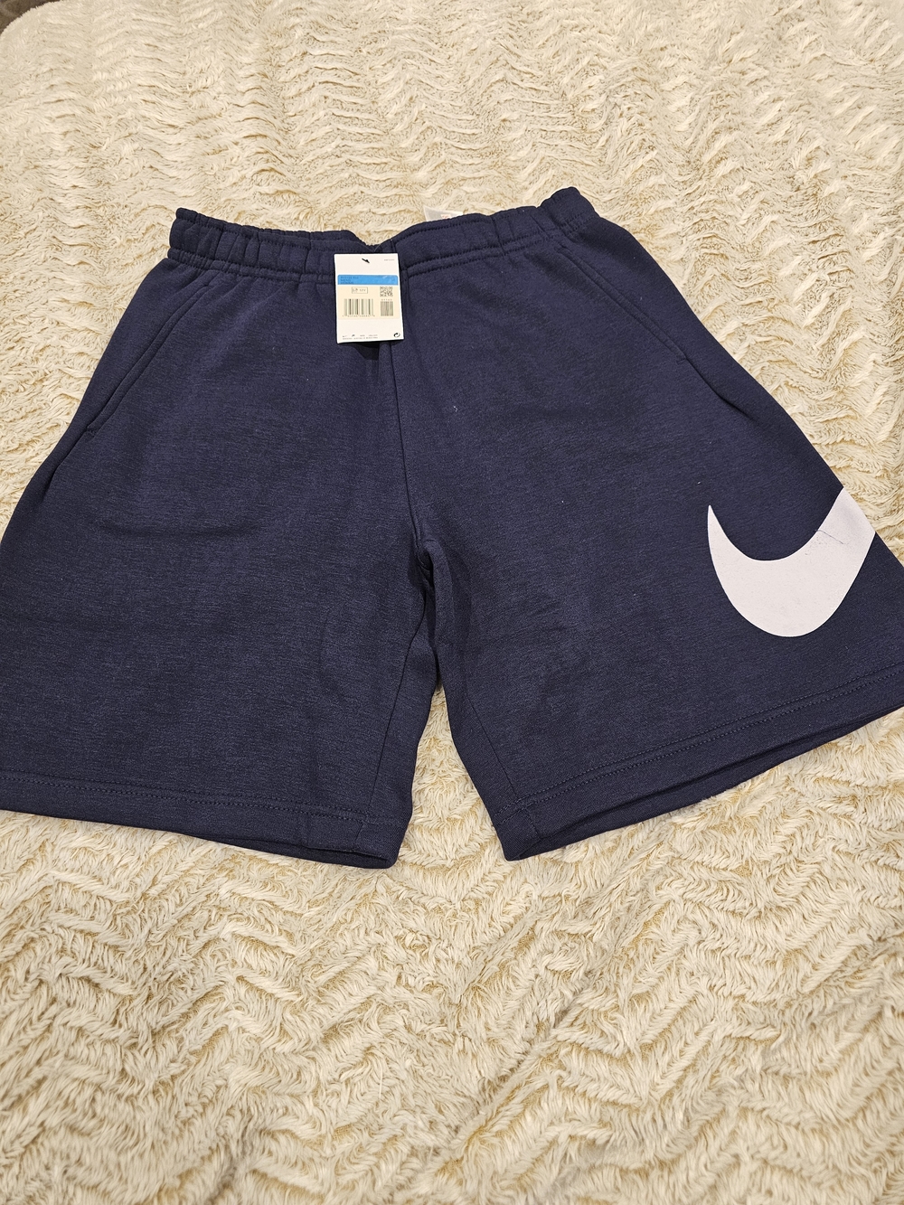 NWT Nike Men's Navy Blue Shorts with White Swoosh